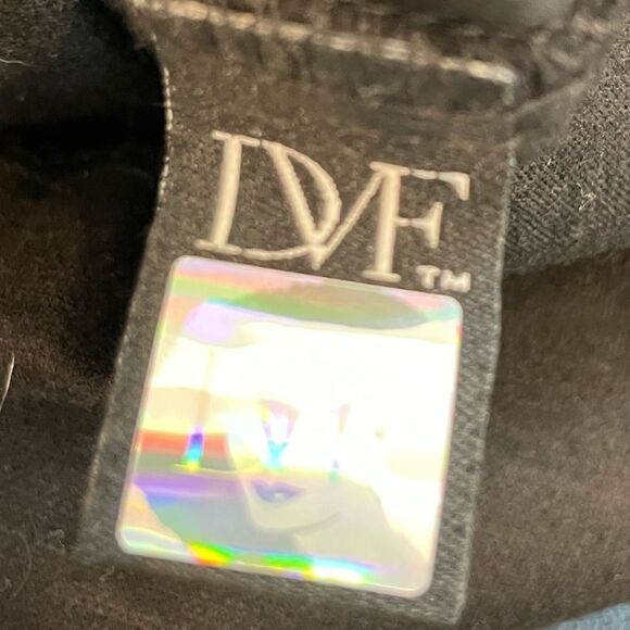 NWT Diane von Furstenberg Heather Scoop Neck Dress Black Gold Sz. 8 Wool Blend - Picture 4 of 6